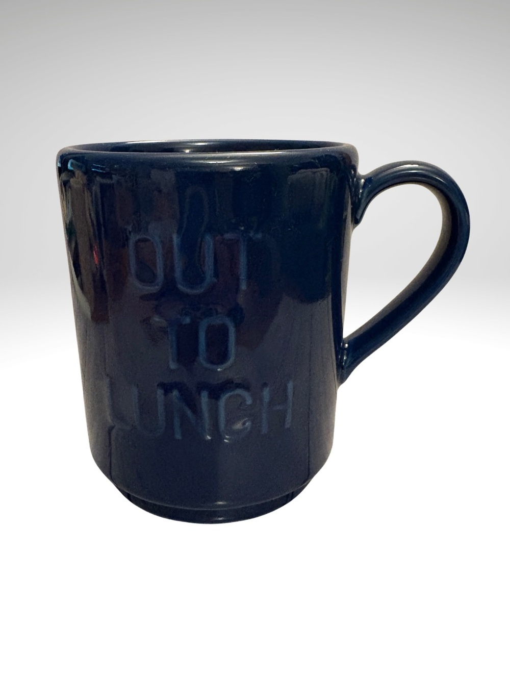 Kate Spade Navy Blue "Out to Lunch" New York Lenox Coffee Mug (SKU: 214MI)